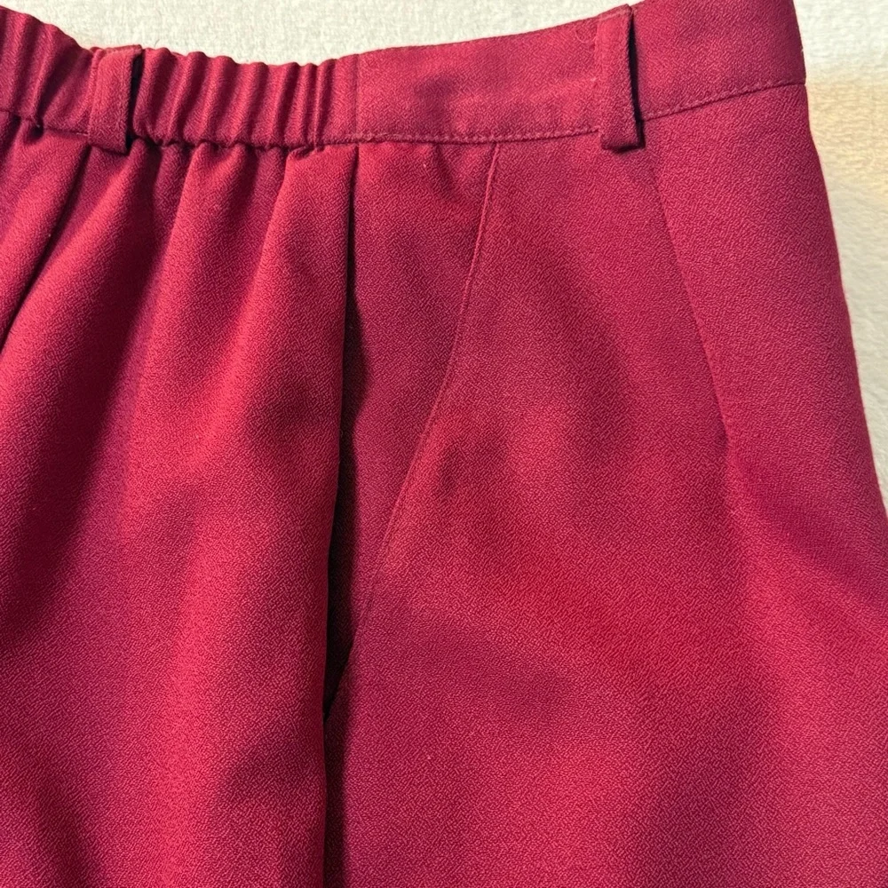 Napa‎ Studio Women's Lined Straight Leg Pants, Side Pockets, Maroon, Size 10